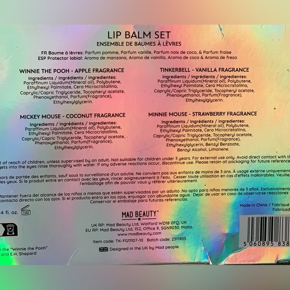 Mad Beauty Disney 100 Years Lip Balm set - NEW - Picture 3 of 3
